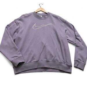 Nike Women’s Purple Crewneck Sweatshirt with White Swoosh Size Small